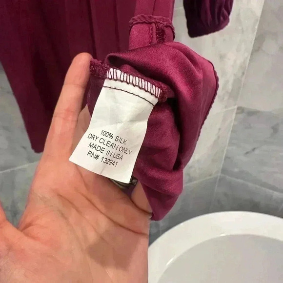 Amanda Uprichard Burgundy Julianna Long Sleeve Mini Dress Size Petite Xsmall - Picture 7 of 10